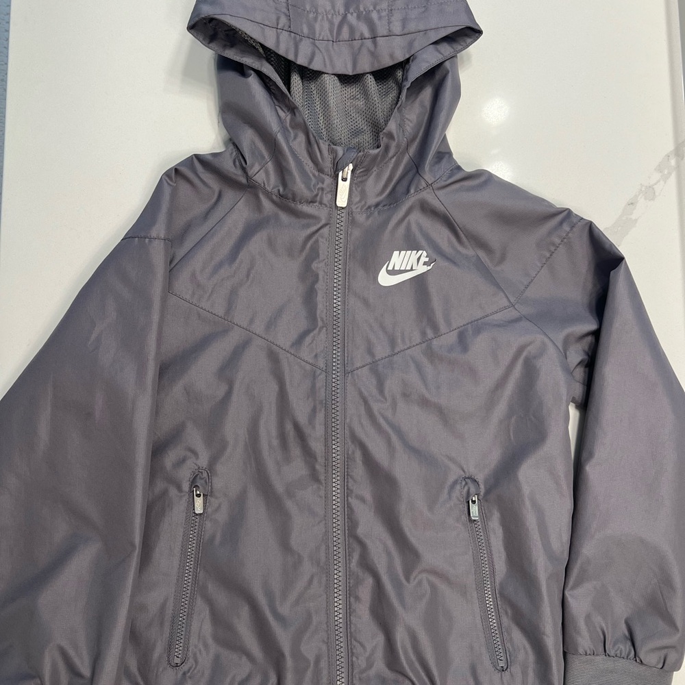 Nike Kids Hooded Rain Jacket - Gray